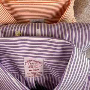 LOT OF 3 Brooks Brothers Dress Shirts Mens 16.5 - 36 Stripe Madison / Regent USA
